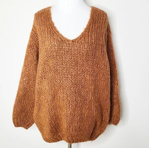 New Natacha Paris Brown Chunky Knit Sweater L